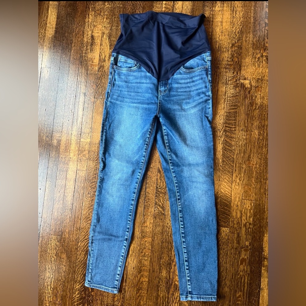 Pink blush maternity jeans